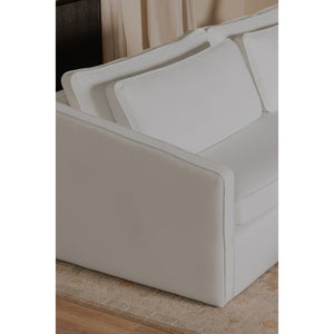 Phoebe Ivory Sofa with Tapered Arms & Feather Seat