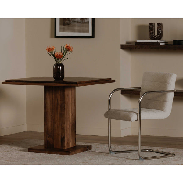 May Cafe Table with Double Square Top in Walnut