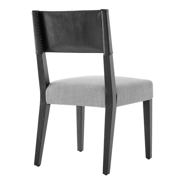 Kylo PU/ Fabric Dining Side Chair, Borneo Black/Meridien Gray