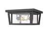 Seoul 3 Light Outdoor Flush Ceiling Mount Fixture in Oil Rubbed Bronze Finish