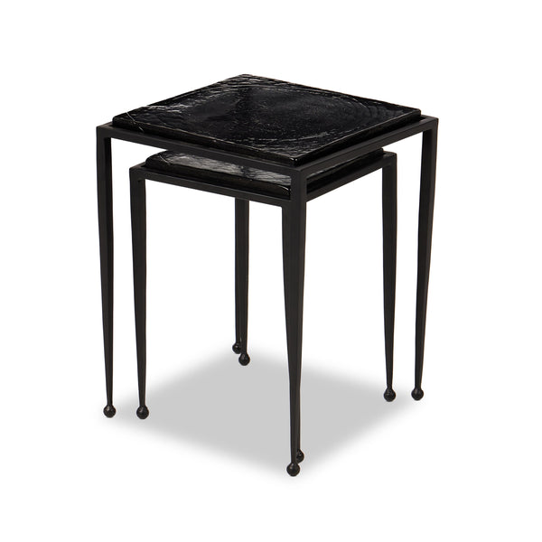 Dalston Cast Glass Nesting Tables in Smoked