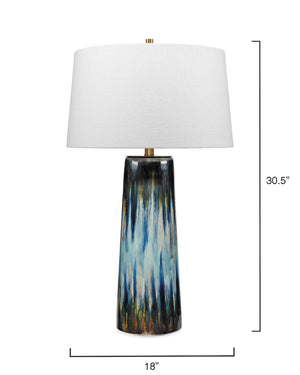 Brushstroke Ceramic Table Lamp with Linen Shade