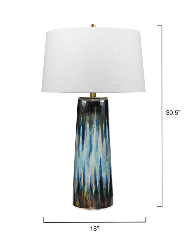 Brushstroke Ceramic Table Lamp with Linen Shade