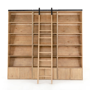 Bane Triple Bookshelf W/ Ladder In Smoked P