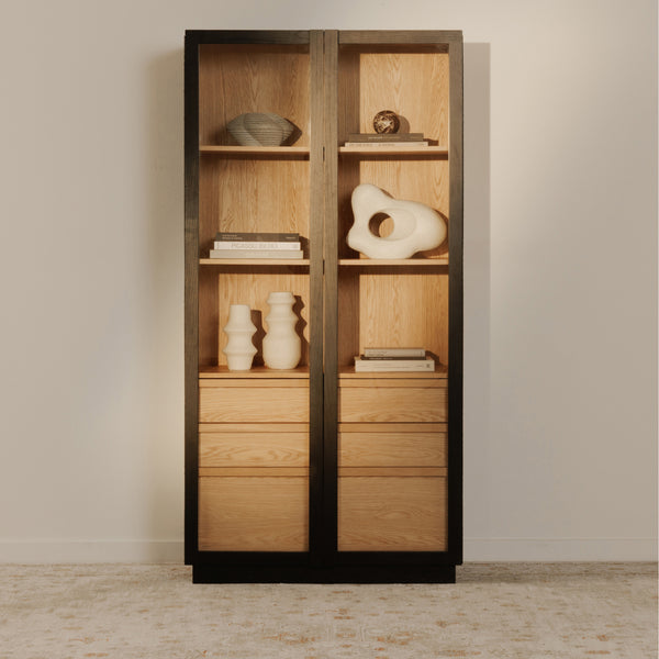 Moe's Charlotte Tall Cabinet with Glass Doors