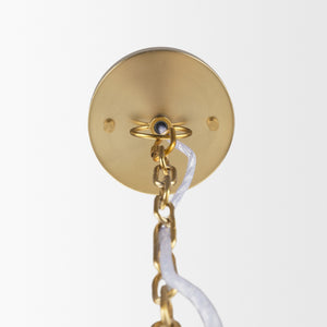 Sadah Large Clear Blown Glass w/ Gold Metal Pendant Light