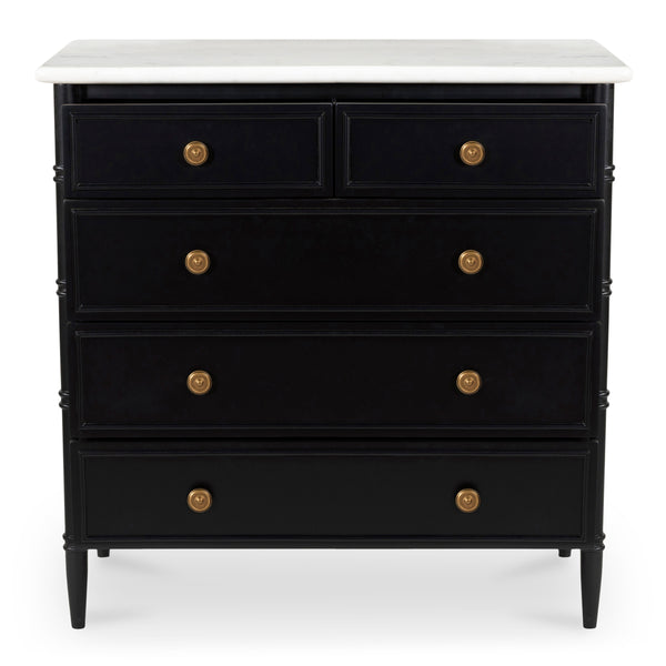 Eleanor 5-Drawer Chest Black Mango Wood