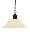 Shark 1 Light Pendant in Matte Black Finish