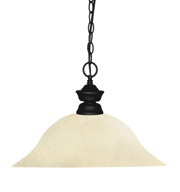 Shark 1 Light Pendant in Matte Black Finish