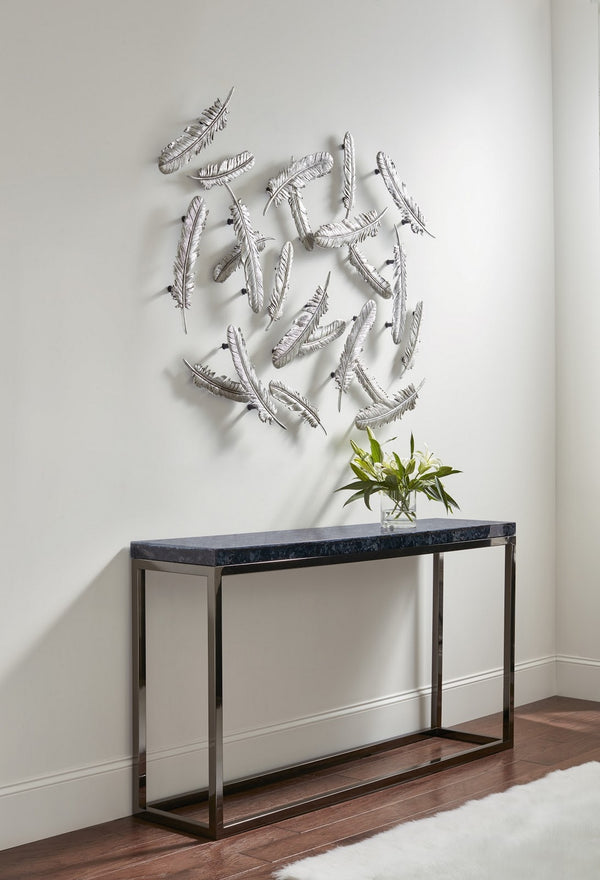 Feathers Wall Art, Silver Leaf, Set of 2
