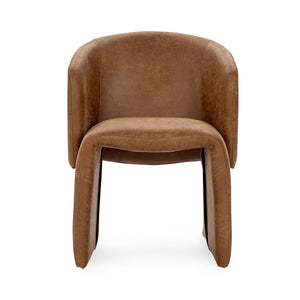 Halstead Upholstered Dining Chair - Cognac Leather
