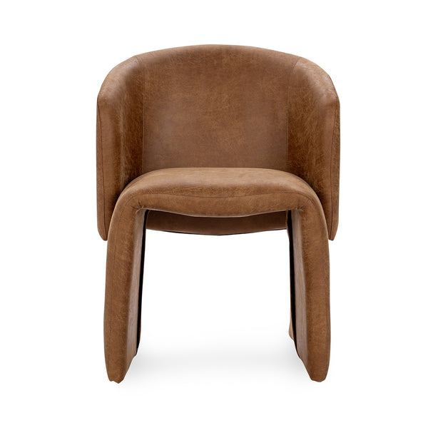 Halstead Upholstered Dining Chair - Cognac Leather