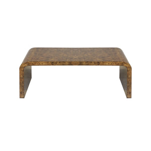 DARK BURLWOOD WATERFALL COFFEE TABLE