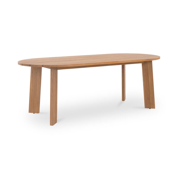 Delta Oval Outdoor Dining Table in Natural Teak