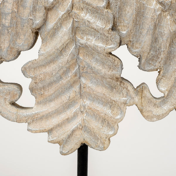Kamara II (Large) 16L x 4W White Washed Wood W/Antiqued Silver  Botanical Decorative Object