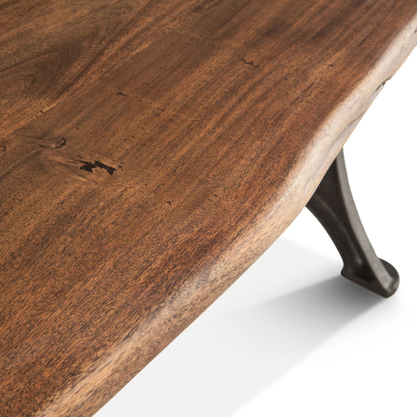 Organic Forge 72-Inch Live Edge Gathering Table with Antique Zinc Base