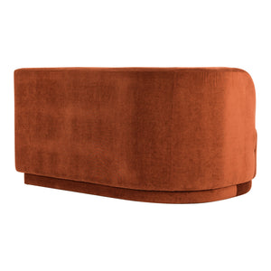 Yoon Chaise Right in Fired Rust Upholstery