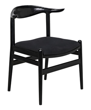 Boone Sungkai/Mindi Chair in Charcoal Black with Black Cotton Fabric