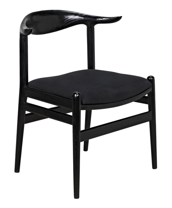 Boone Sungkai/Mindi Chair in Charcoal Black with Black Cotton Fabric