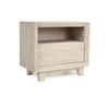 Reece Solid Wood Nightstand with Shelf in Seashell White