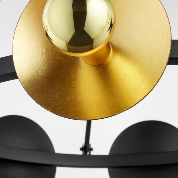 Artemis Chandelier in Noir and Gold Leaf