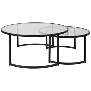Rhea Black Nesting Coffee Tables S/2