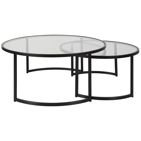 Rhea Black Nesting Coffee Tables S/2