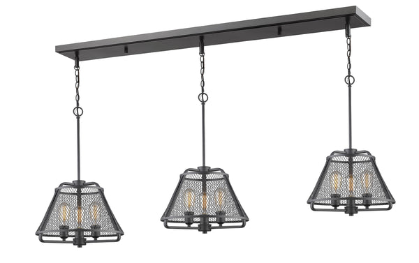 Iuka 9 Light Island/Billiard in Bronze Finish