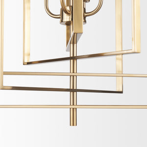 Colleen Antiqued Gold Metal 4-Light Chandelier