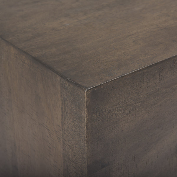 West 55L x 32W x 14H Medium Brown Wooden Angled Coffee Table