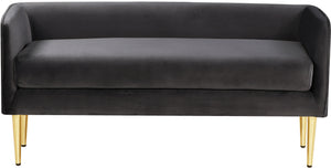Tim Bench In Grey Velvet