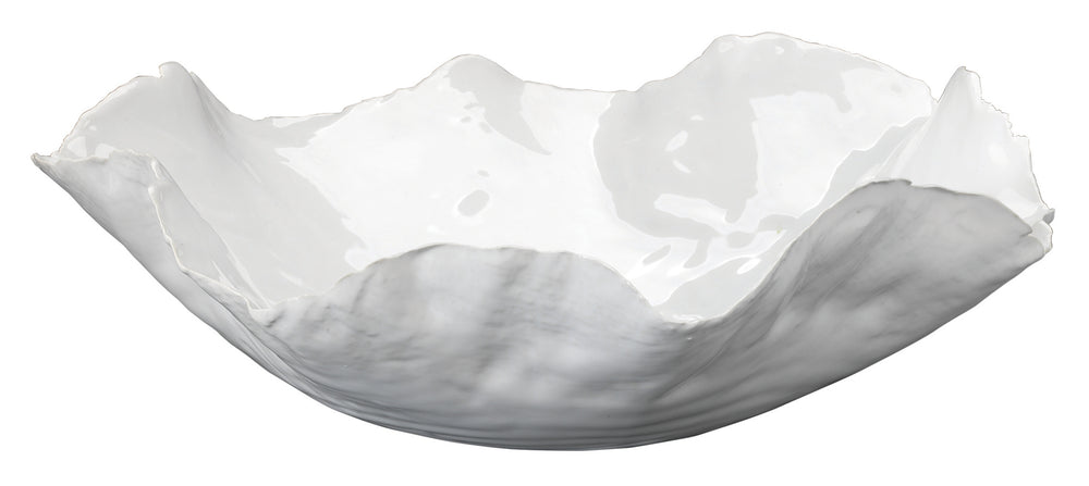 Peony  Ceramic Decorative Bowl, White