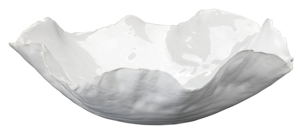 Peony  Ceramic Decorative Bowl, White