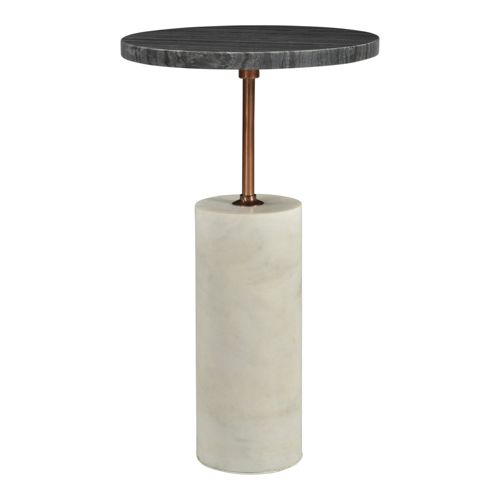 Moe's Dusk Accent Table Black, Marble and Brass