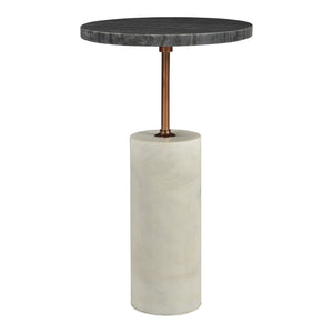 Moe's Dusk Accent Table Black, Marble and Brass