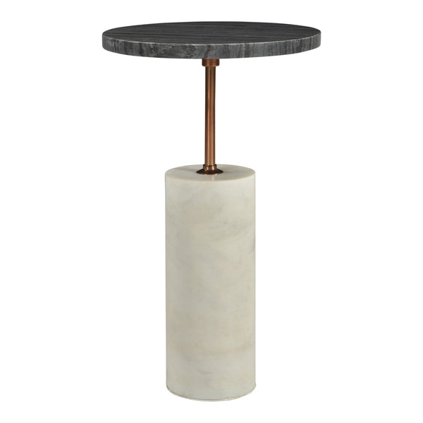 Moe's Dusk Accent Table Black, Marble and Brass