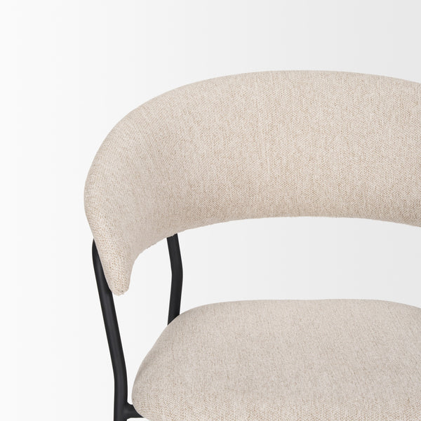Carolyn Dining Chair w/ Oatmeal Fabric & Matte Black Metal