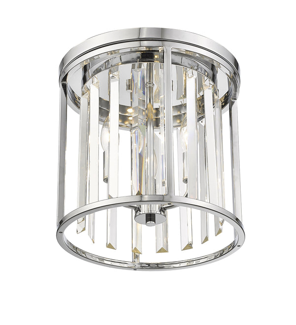 Monarch 3 Light Flush Mount in Chrome Finish