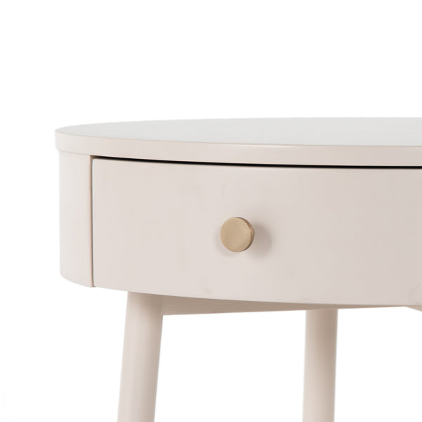 Van Nightstand In Matte Alabaster
