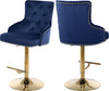 Stella Adjustable Stool In Navy Velvet and Gold