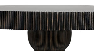 Portobello Dining Table, Hand Rubbed Black with Light Brown Trim