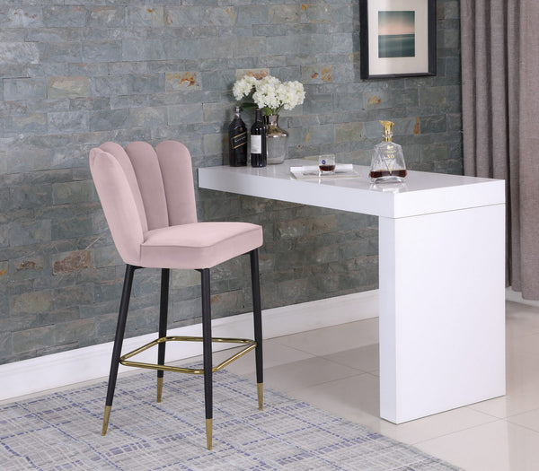 Anita Stool In Pink Velvet