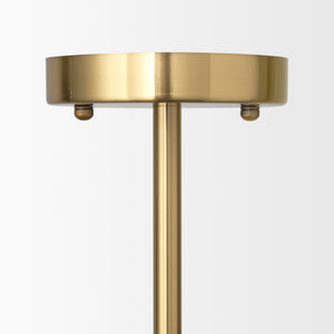 Cybill Brushed Brass w/ White Metal Shades 2-Light Chandelier