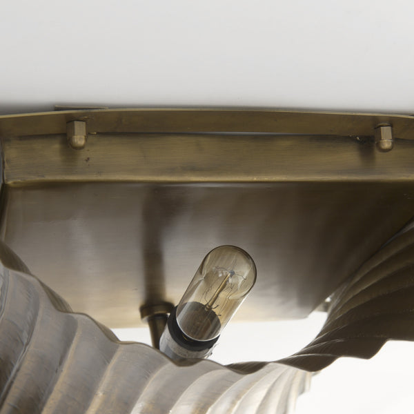 Letitia 10.5L x 5.5W x 11.0H Gold Hammered Metal Fan Wall Sconce
