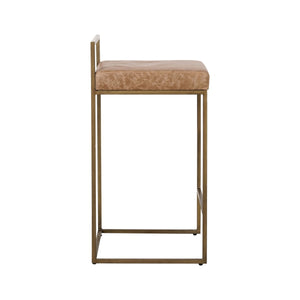Belfort Leather Counter Stool in Sedona Brown