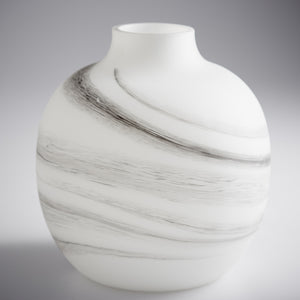 Moon Mist Vase in White and Black Swirl
