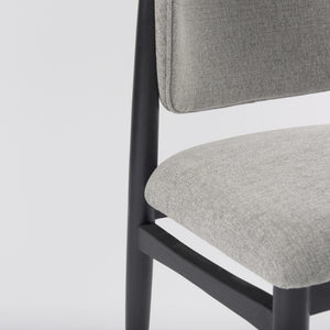Cline  20.9L x 23.0W x 31.9H Gray Fabric W/Black Wood Dining Chair
