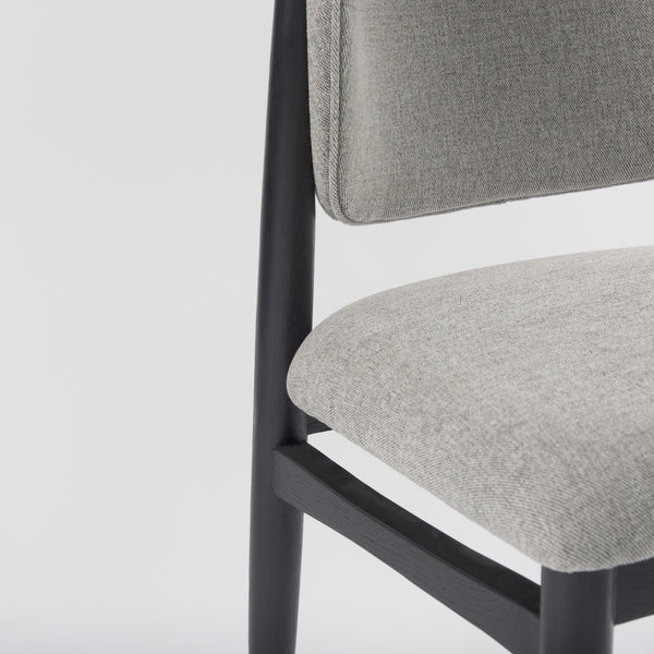 Cline  20.9L x 23.0W x 31.9H Gray Fabric W/Black Wood Dining Chair