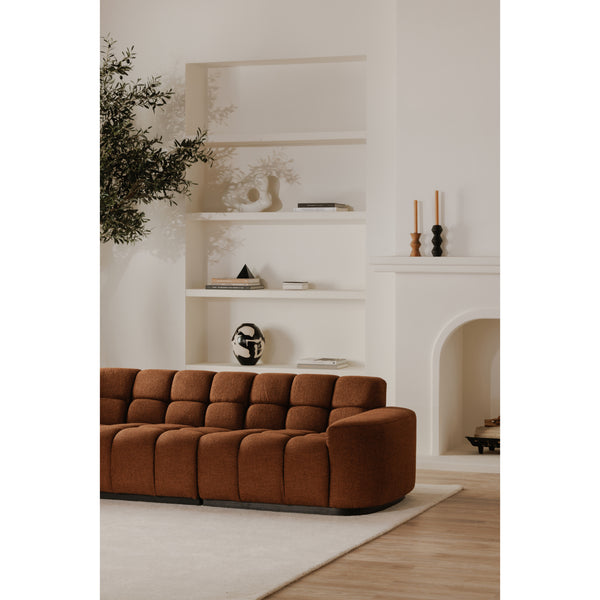 Moe's Roman L-Shaped Sectional in Rust, Modern Vintage