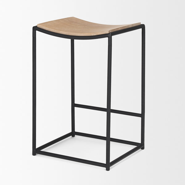 Taniel Light Brown Wood w/ Black Metal Counter Stool